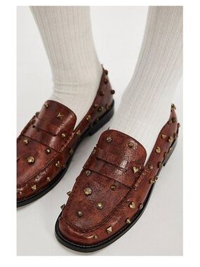 Free people Suki stuffed loafers tobacco brown